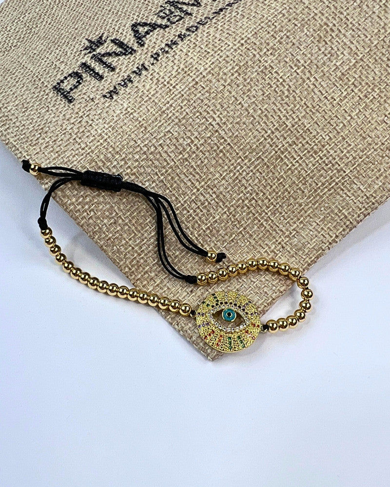 Pulsera Ojo Turco Dorado / E-9042