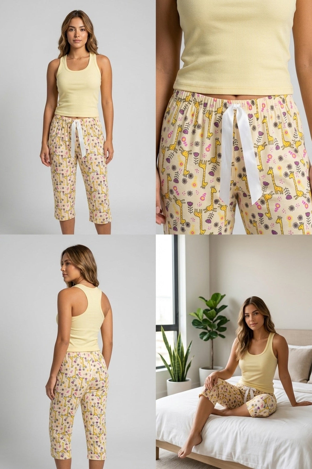 Pijama Set Blusa y Capri Mujer | Ref. 5008