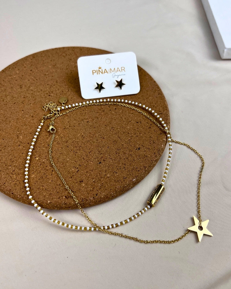 Set Collar y Aretes Praga Mujer / E-122S2376