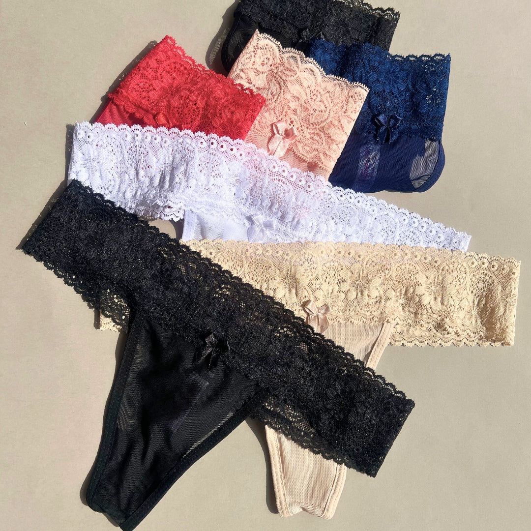 Semanario Tanga Brasilera Encaje y Malla Pack x7 / Mujer Ref. E-7010