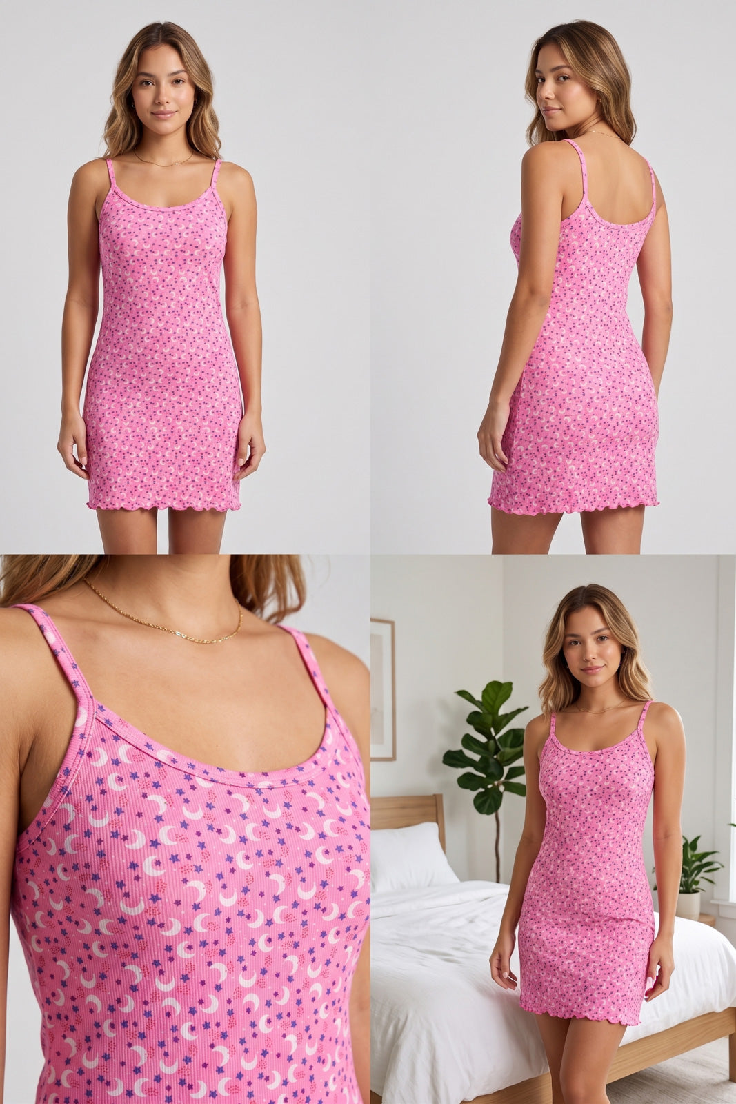 Pijama Batola en Tiras Estampada / Mujer E-5006
