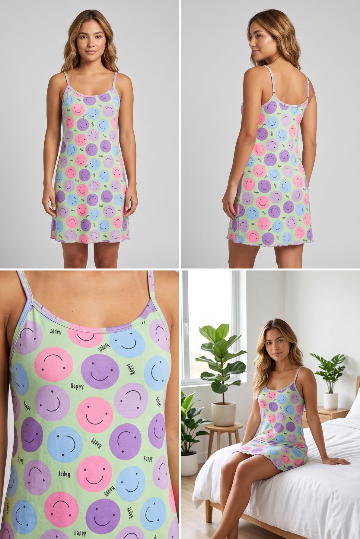 Pijama Batola en Tiras Estampada / Mujer E-5006