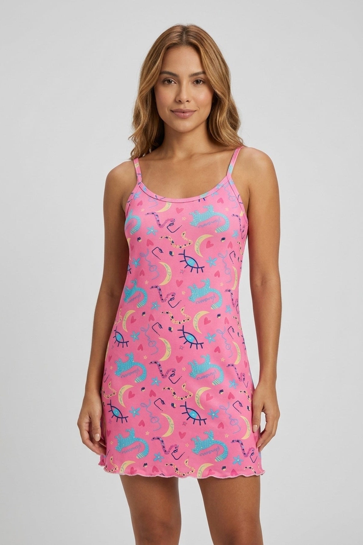 Pijama Batola en Tiras Estampada / Mujer E-5006