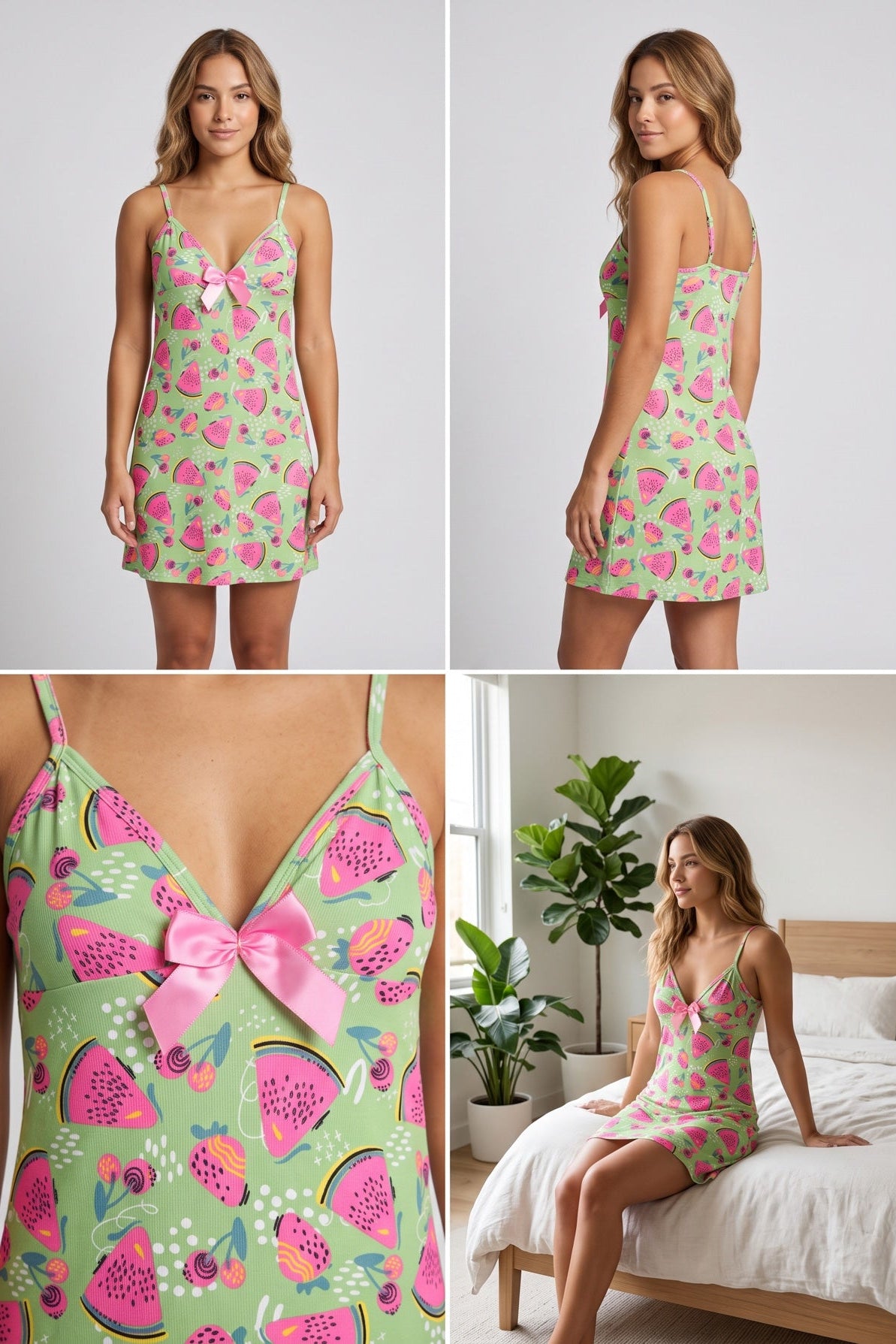 Pijama Batola en Tiras Estampada / Mujer E-5007
