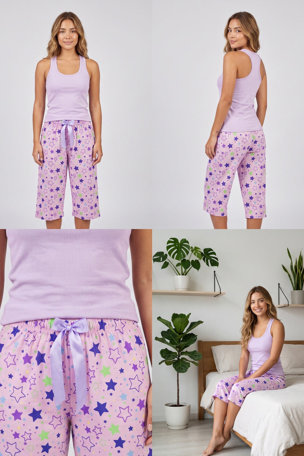 Pijama Set Blusa y Capri Mujer | Ref. 5008