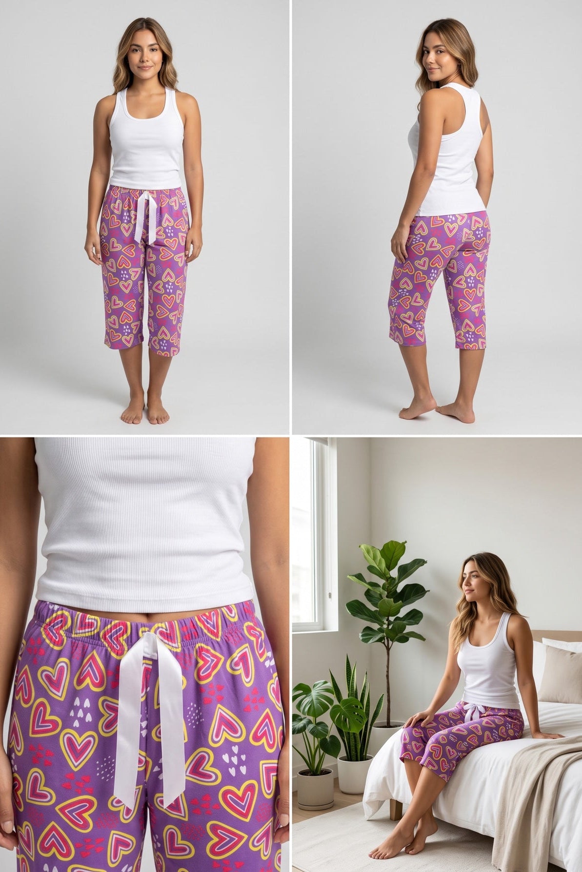 Pijama Set Blusa y Capri Mujer | Ref. 5008