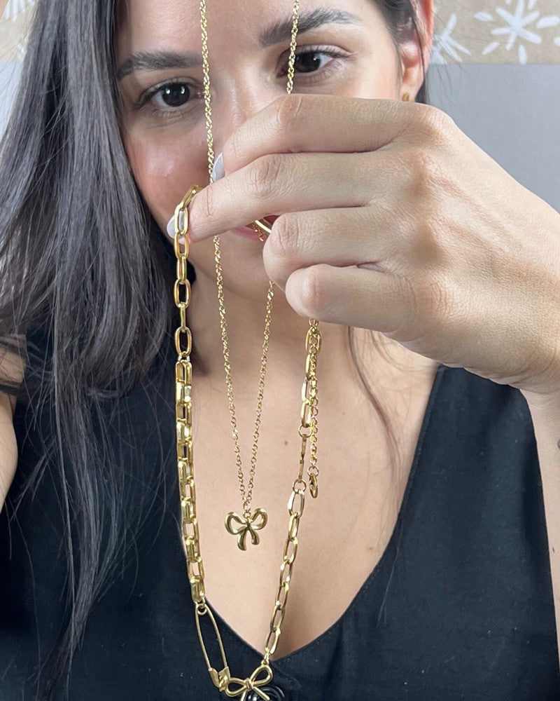 Set Collar y Aretes Bali Mujer / E-122S2434