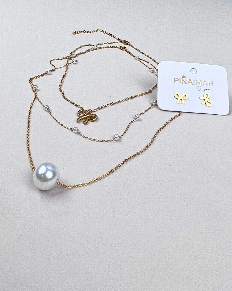 Set Collar y Aretes Florencia Mujer / E-122S2438