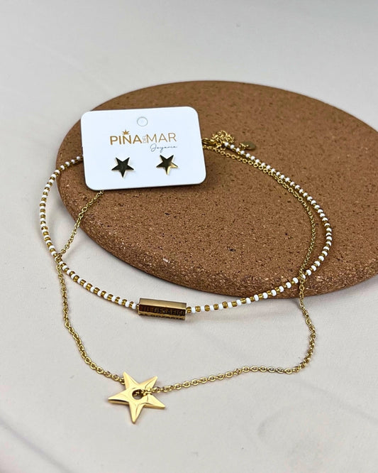 Set Collar y Aretes Praga Mujer / E-122S2376