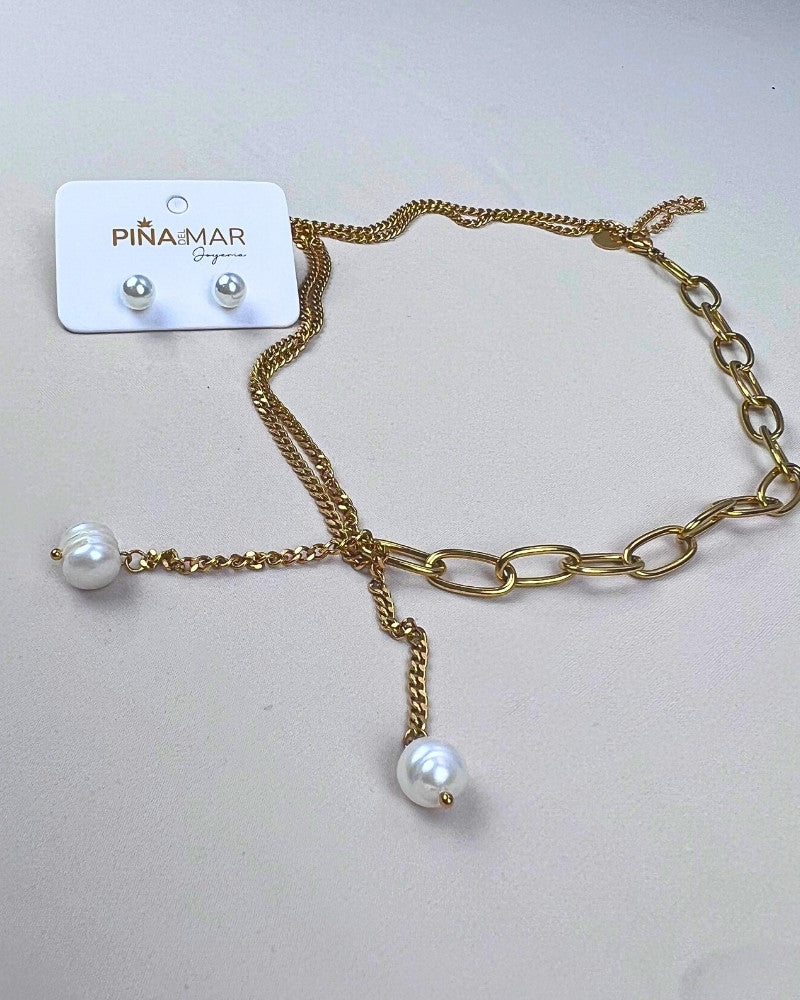 Set Collar y Aretes Roma Mujer / E-122S2429