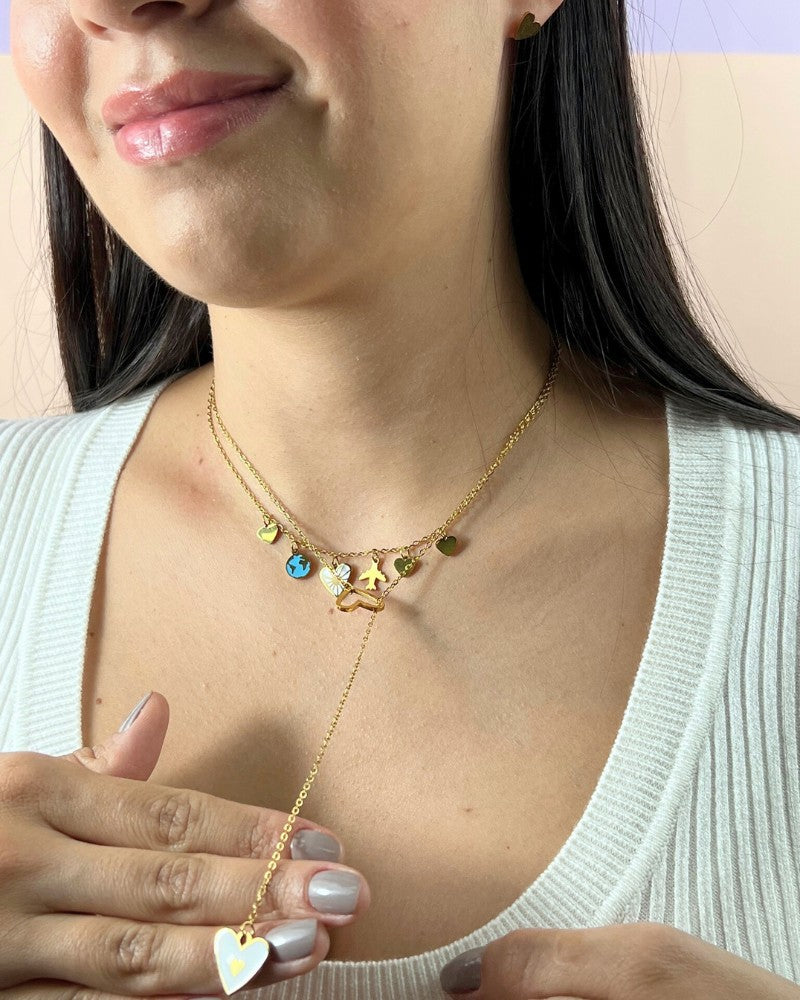 Set Collar y Aretes Santorini Mujer / E-122S2385