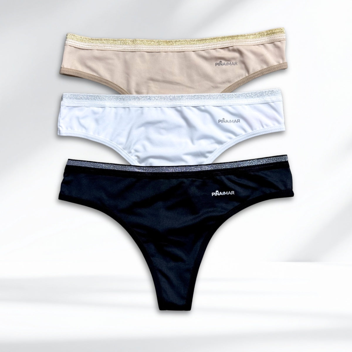 Tanga Brasilera en Nylon Pack x3 / Mujer E-2040