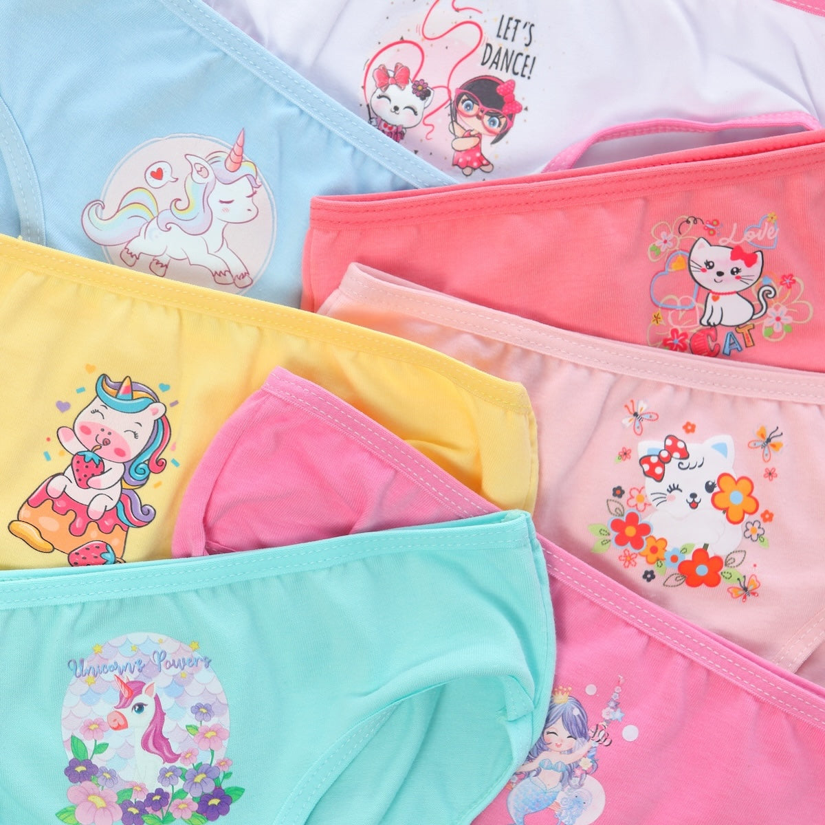 Semanario Niñas Pack X7 panties cachetero Estampados Ref. 7014 - Piña del Mar - Colombia