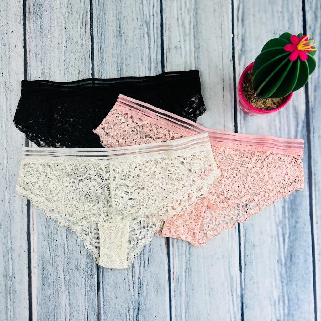 Panty Tanga Encaje Pack x3 Mujer E-2028 – Piña del Mar Colombia